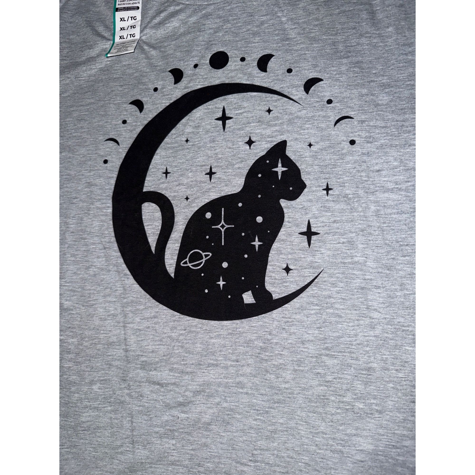 Other Graphic Gray Cat Moon Phases T-Shirt XL Celebrate It 60% Cot Size XL / US 12-14 / IT 48-50 - 2 Thumbnail
