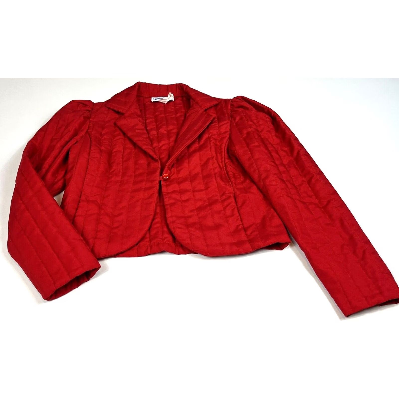 Vintage That's It! California Quilted Jacket Puffy Sleeves Red Women's Vintage Sz 5 Size S / US 4 / IT 40 - 4 Thumbnail