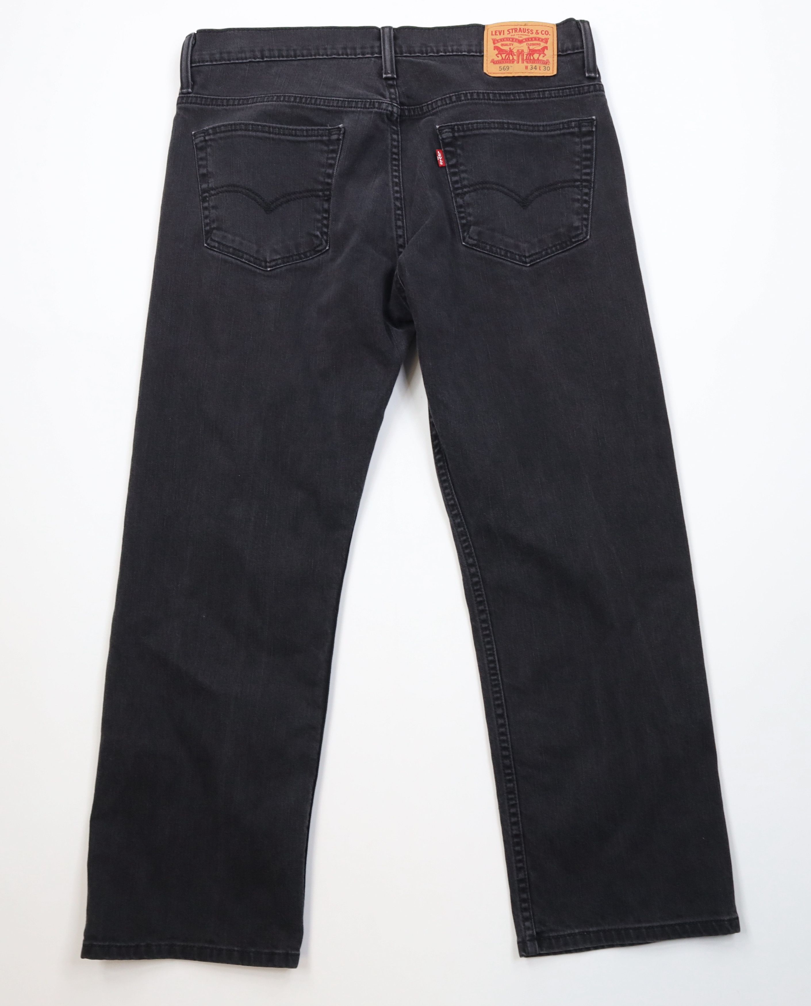 Levi's Vintage Y2K Levis 569 Straight Wide Leg Denim Jeans Black Size US 34 / EU 50 - 9 Thumbnail