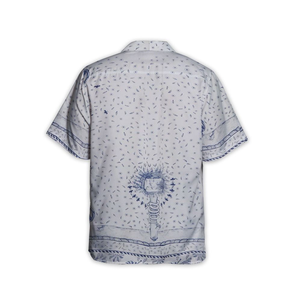 Designer Hylton Nel Shirt – White and Navy Blue Size US L / EU 52-54 / 3 - 4 Thumbnail