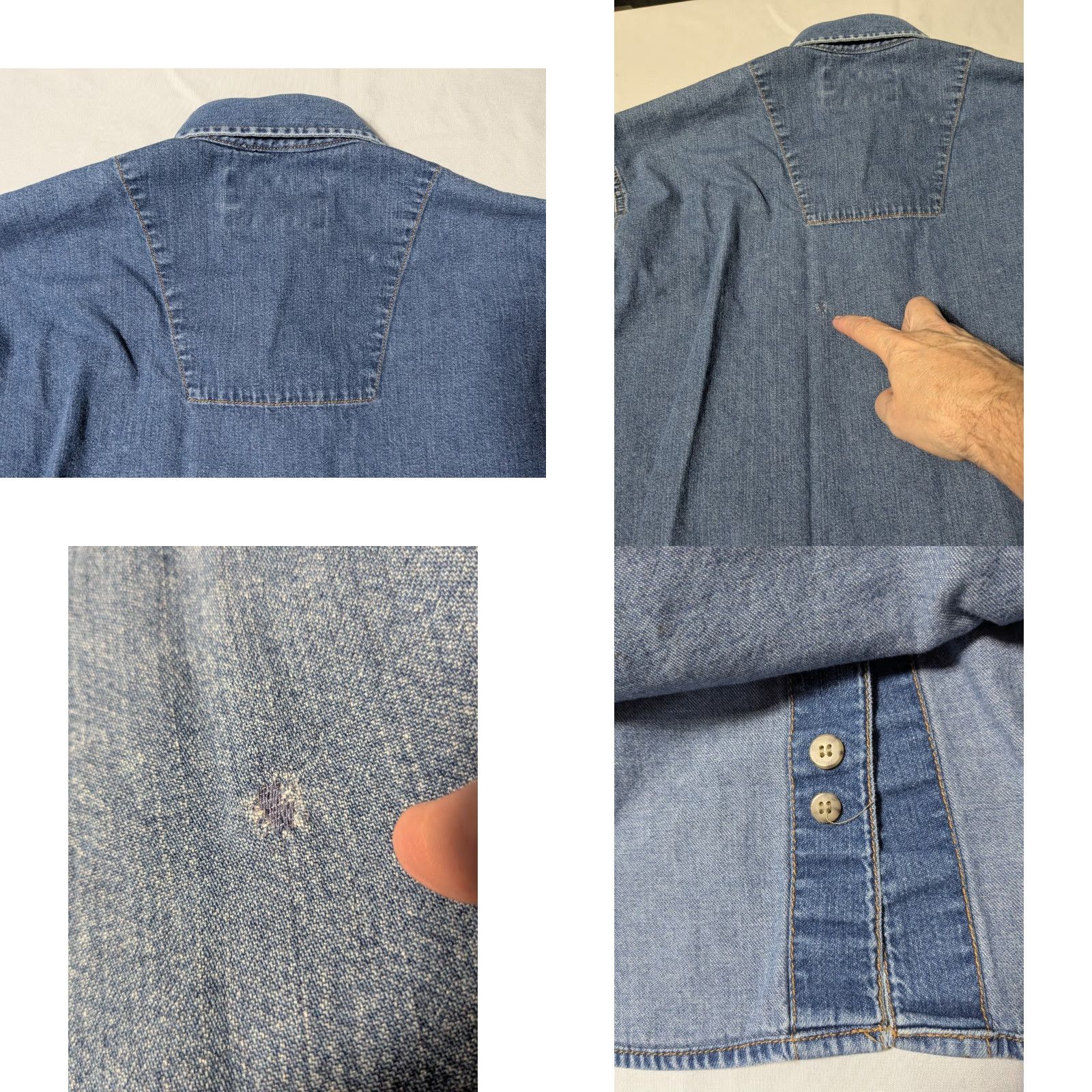 Calvin Klein VINTAGE CALVIN KLEIN Denim Shirt Womens Medium Blue 80s Western Button-Up Size M / US 6-8 / IT 42-44 - 10 Thumbnail