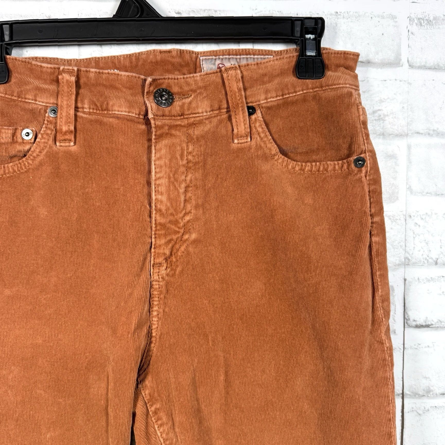 Vintage Adriano Goldschmied The Mari High Rise Straight Corduroy Pants 28R x 30 Burnt Orange Women Pants Straight Size 28" / US 6 / IT 42 - 2 Thumbnail