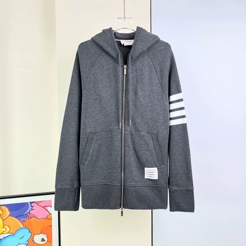 Thom Browne Thom Browne Grey hoodie jacket Size US XXL / EU 58 / 5 - 1 Thumbnail