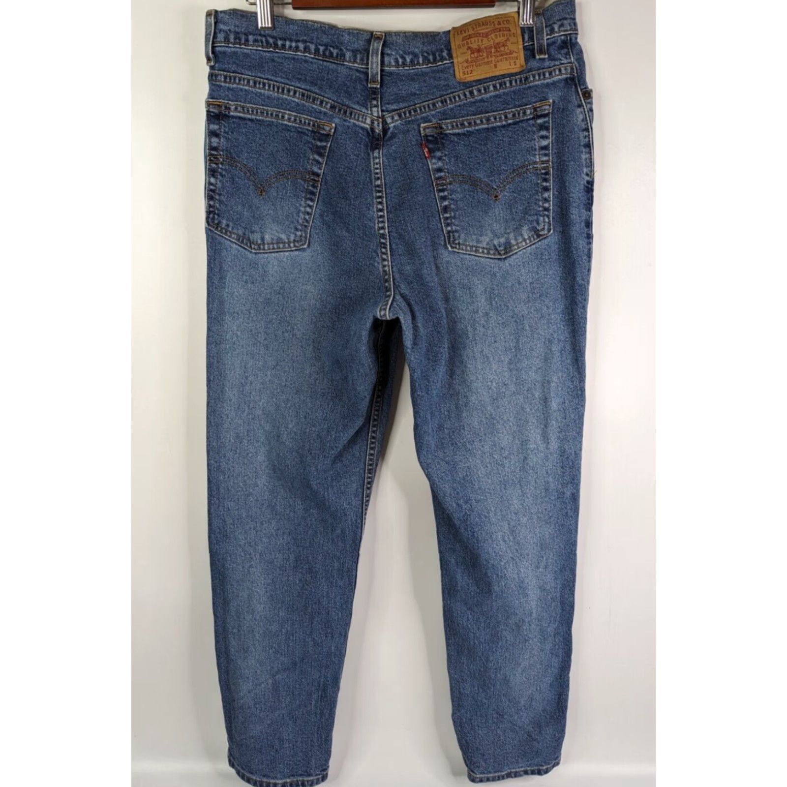 Levi's VINTAGE Levis Jeans 512 Slim Fit Tapered Leg Womens 14 MIS S Made in USA 2000's Blue Denim 5 Pocket Red Tab Womens Jeans Size 36" / US 14 / IT 50 - 4 Thumbnail