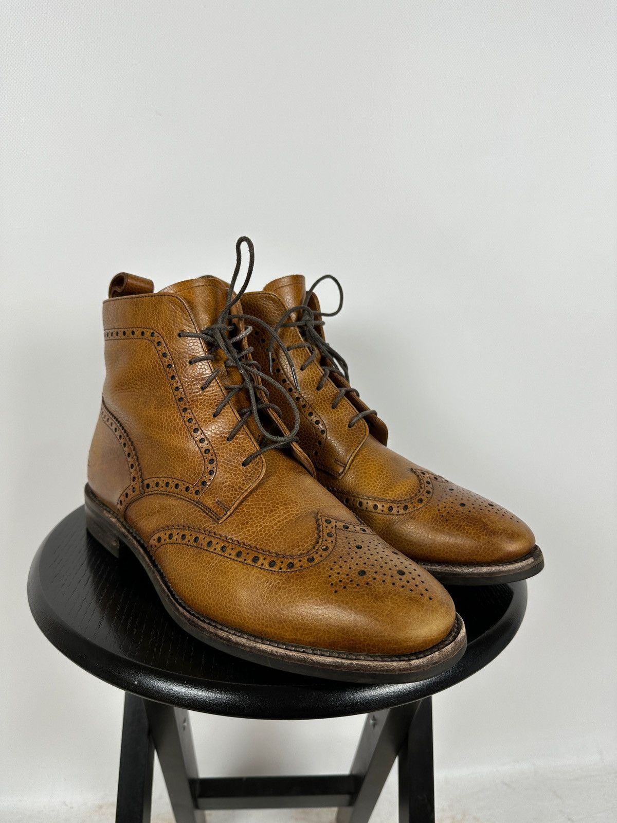 Loake Loake George Brown Leather Derby Brogue Boots Shoes Size US 10 / EU 43 - 7 Thumbnail