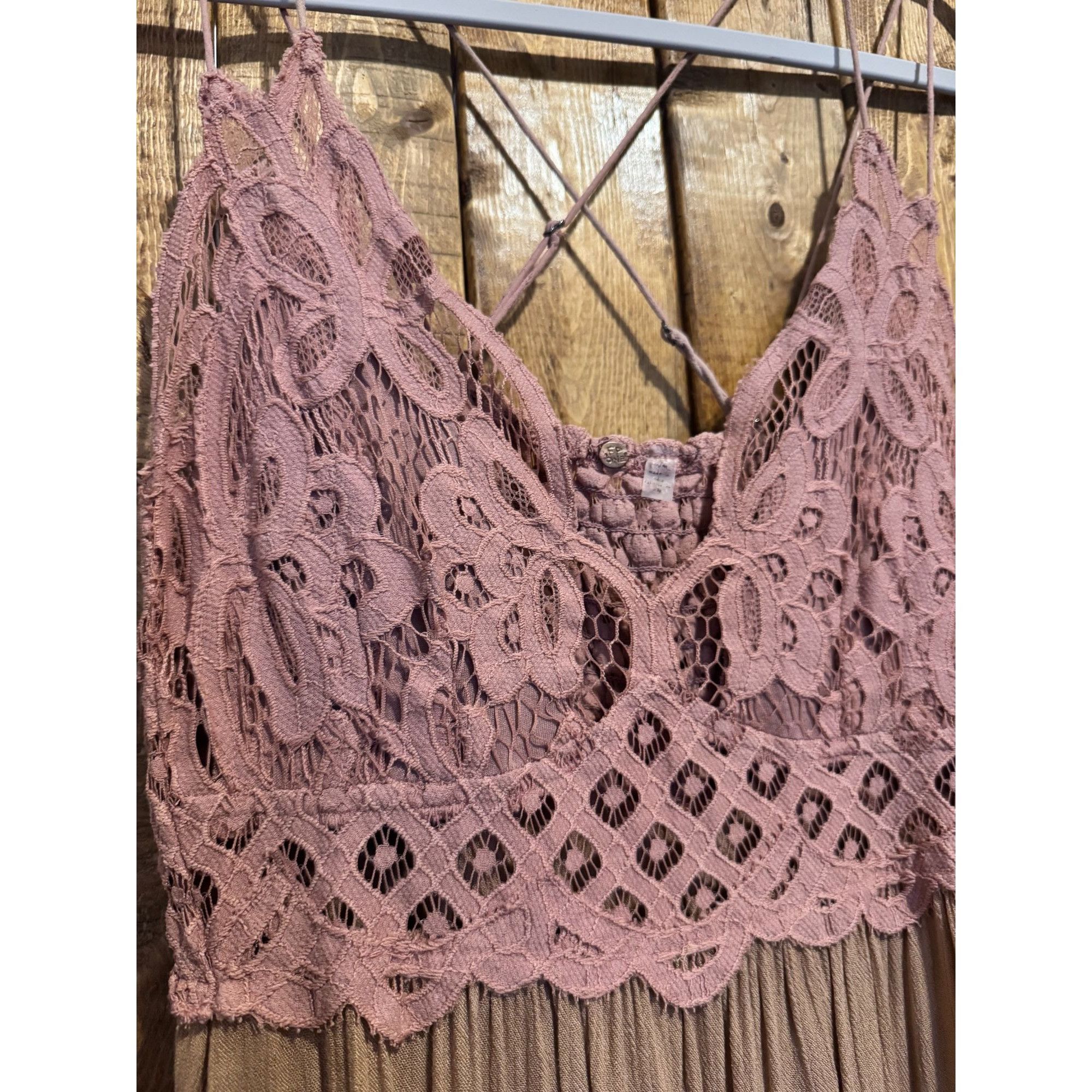 Free People Free People Mauve Pink Lace Dress M flowy bohemian boho flar Size M / US 6-8 / IT 42-44 - 5 Thumbnail