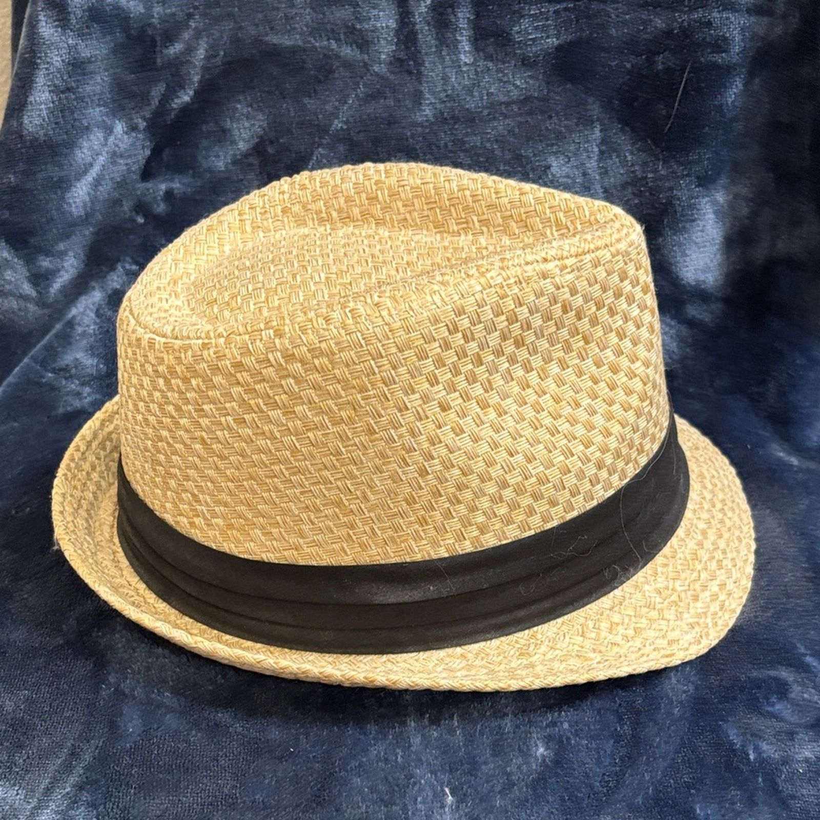 Other Milani Straw Fedora Hat Tan Black Band Sz S/M Classic Summer Size ONE SIZE - 7 Thumbnail