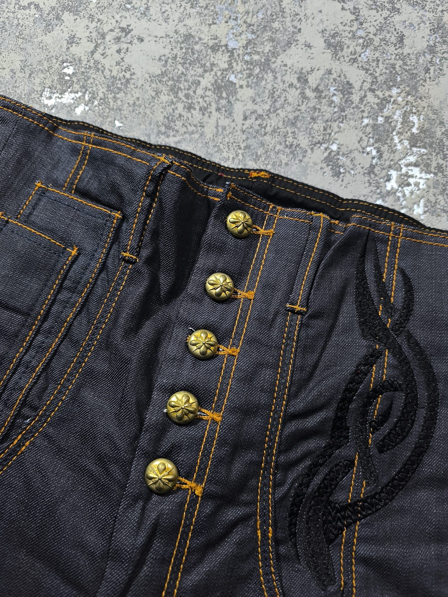 Hysteric Glamour ribcage ultra highrise tribal raw wash denim jeans Size 30" / US 8 / IT 44 - 4 Thumbnail