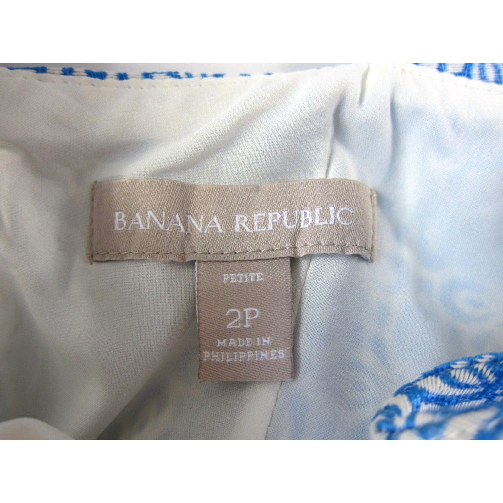 Banana Republic VINTAGE Banana Republic Blue White Floral Sleeveless V-Neck Pleated Halter Dress 2P Size XS / US 0-2 / IT 36-38 - 3 Thumbnail