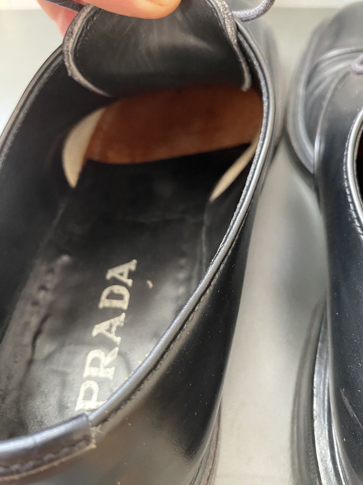 Prada Prada Black Leather Oxfords Size US 8.5 / EU 41-42 - 6 Thumbnail