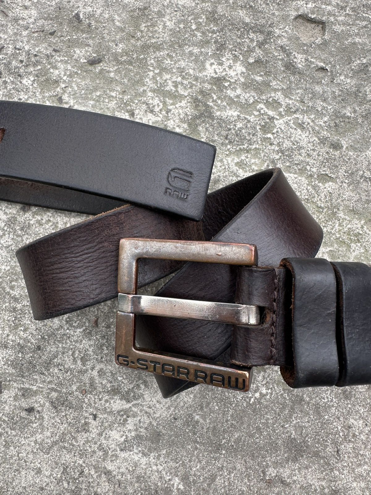 G-Star Y2K Vintage G-star Raw Logo Leather Belts Streetwear USA Size ONE SIZE - 2 Thumbnail