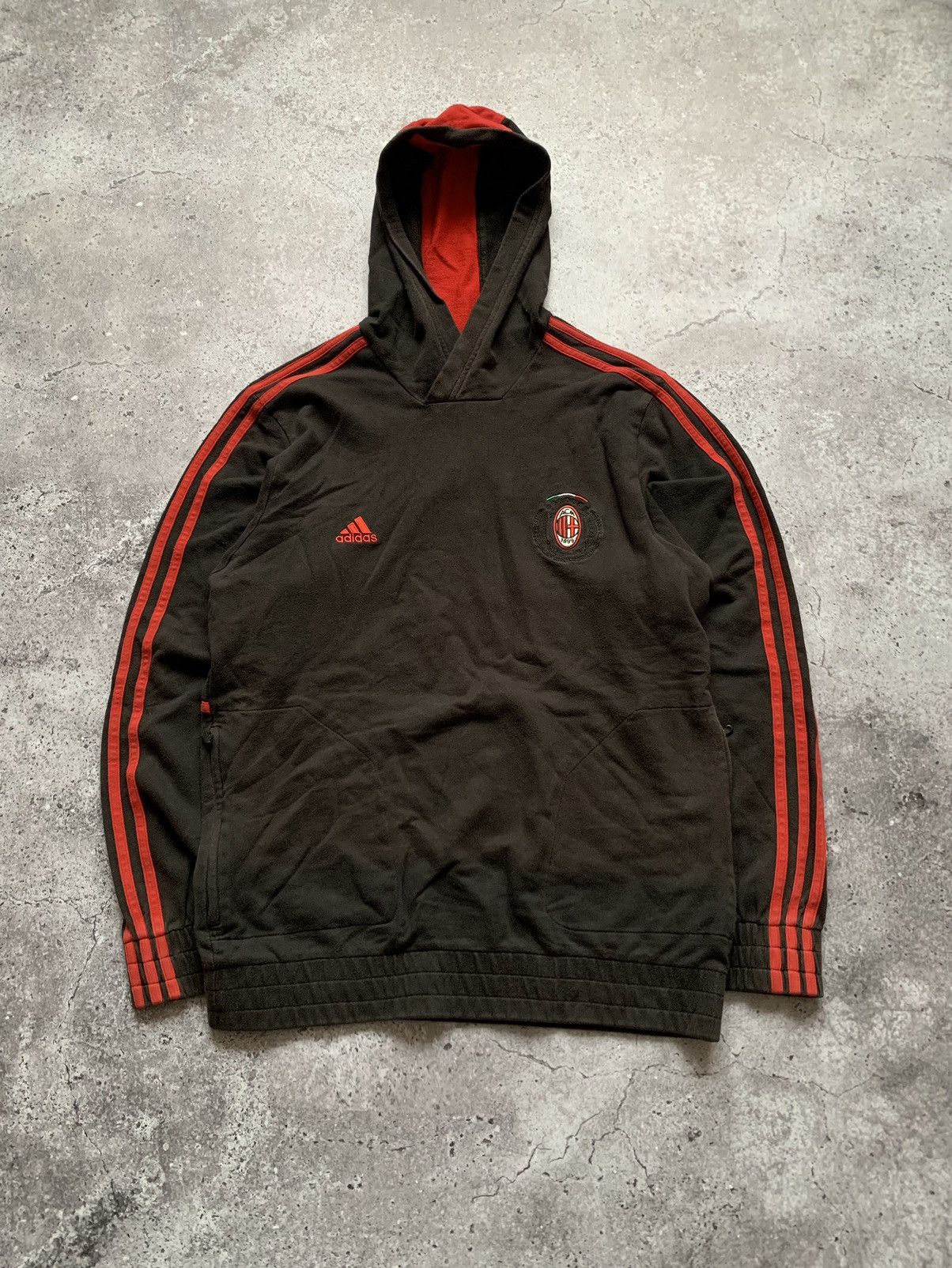 Adidas × Vintage 🔥AC MILAN ADIDAS VINTAGE 2000s BLOCKCORE HOODIE Size US M / EU 48-50 / 2 - 1 Thumbnail