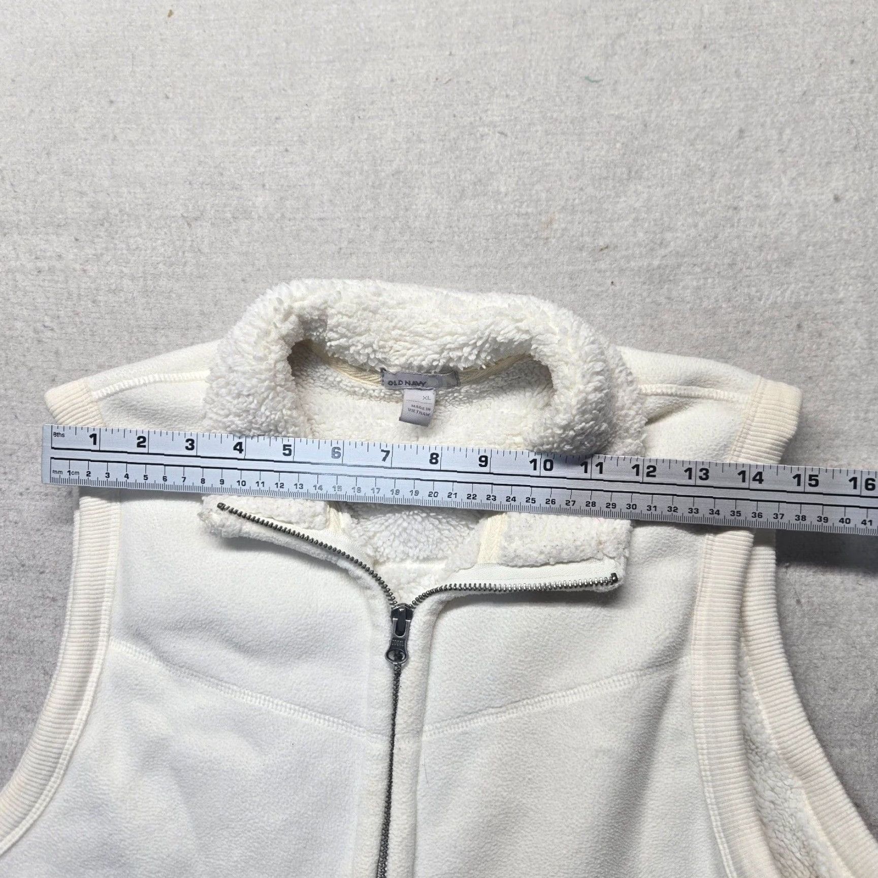 Old Navy Old Navy Vest Shirt Adult XL White Fleece Full Zip Solid Clothing Womens 90s? Size XL / US 12-14 / IT 48-50 - 6 Thumbnail