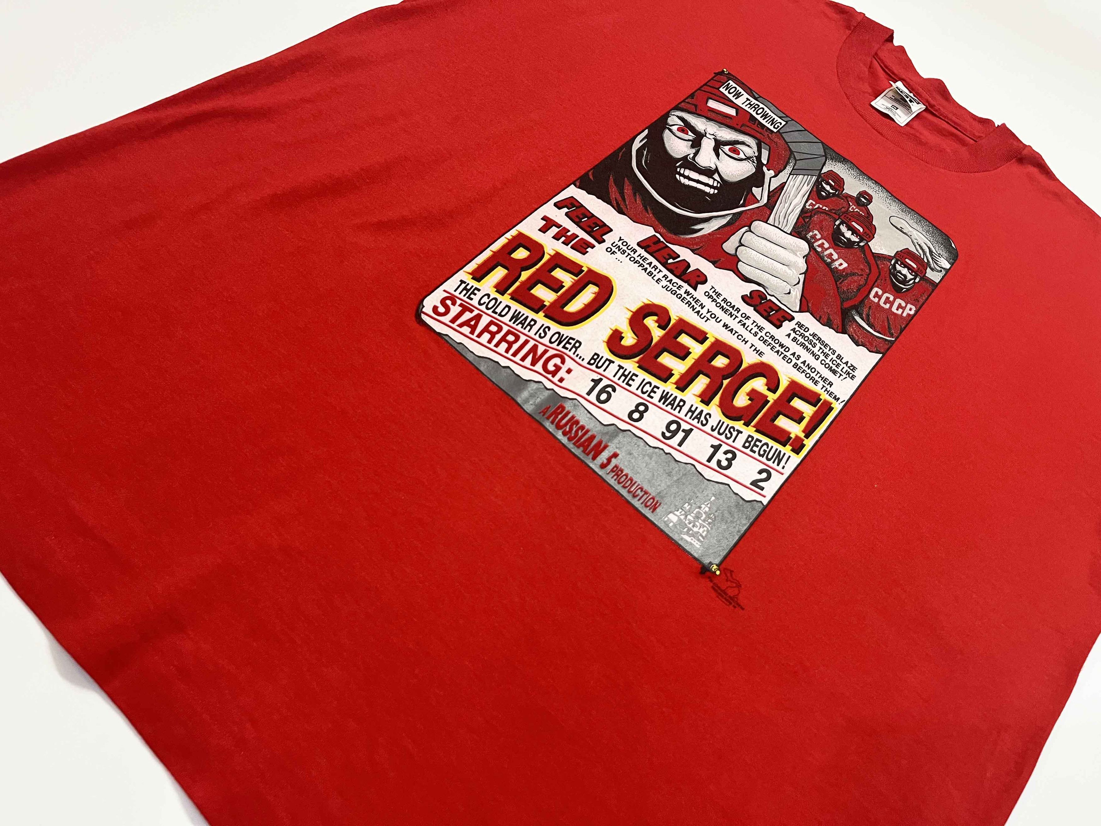 Fruit Of The Loom Vintage Fruit of the Loom Russia Hockey Red Serge T-Shirt Size US XXL / EU 58 / 5 - 6 Thumbnail