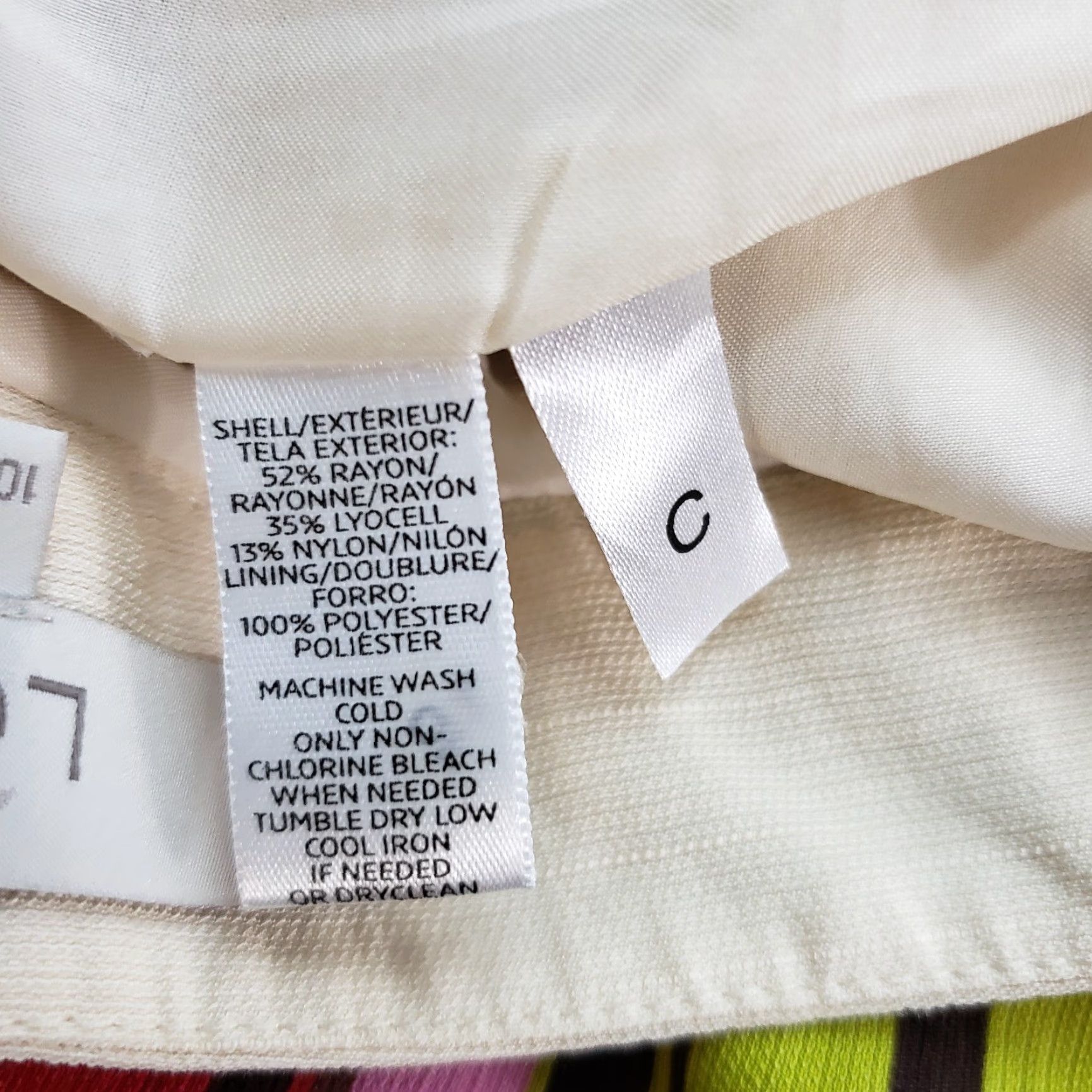 Loft Ann Taylor LOFT Skirt 10P Petite Womens Short A-Line Striped Rayon Zip Cream Red Multicolor Satin? Size 32" / US 10 / IT 46 - 4 Thumbnail