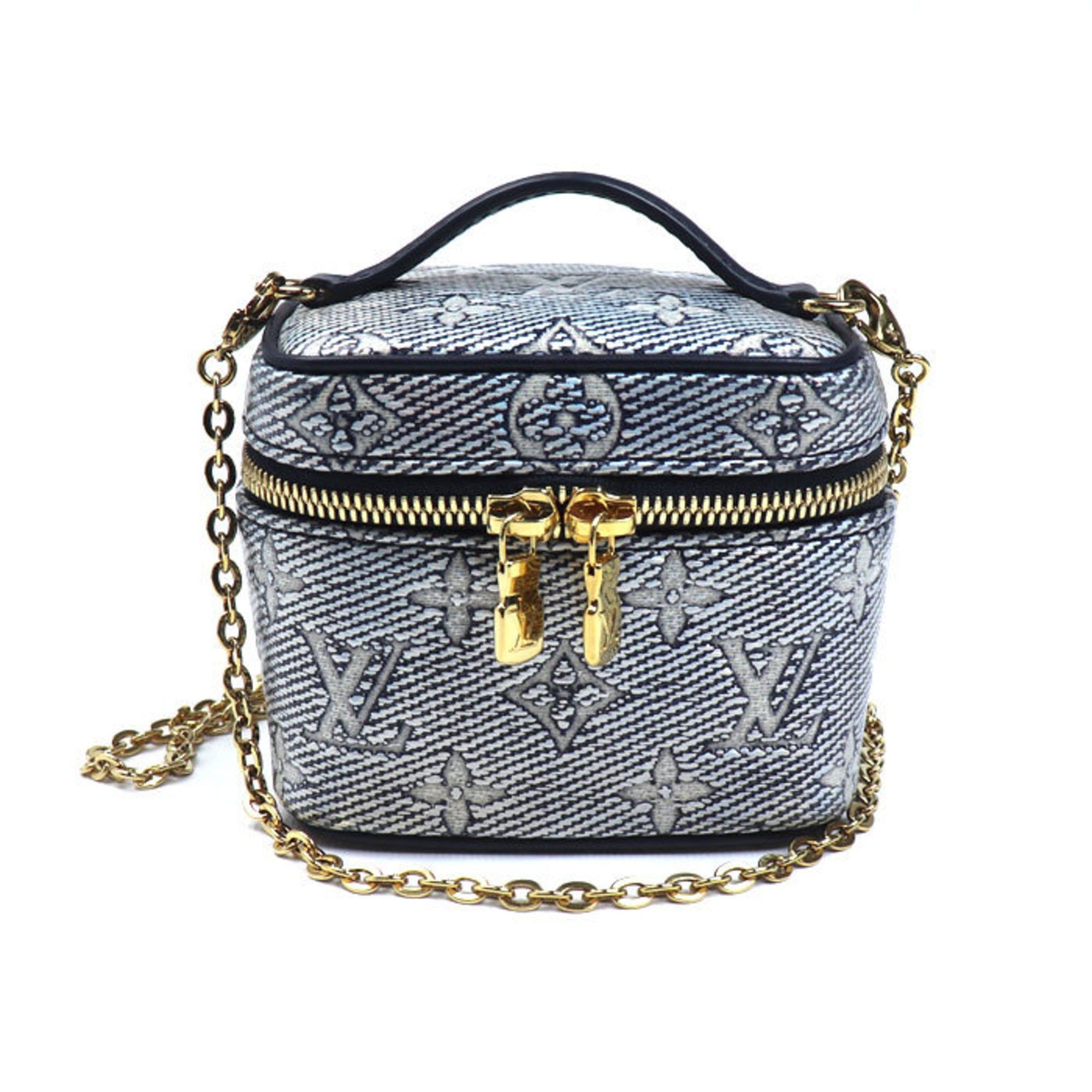 Louis Vuitton LOUIS VUITTON Monogram Laminated Jacquard Micro Vanity Shoulder Bag, Navy, M82467, Women's Size ONE SIZE - 1 Thumbnail