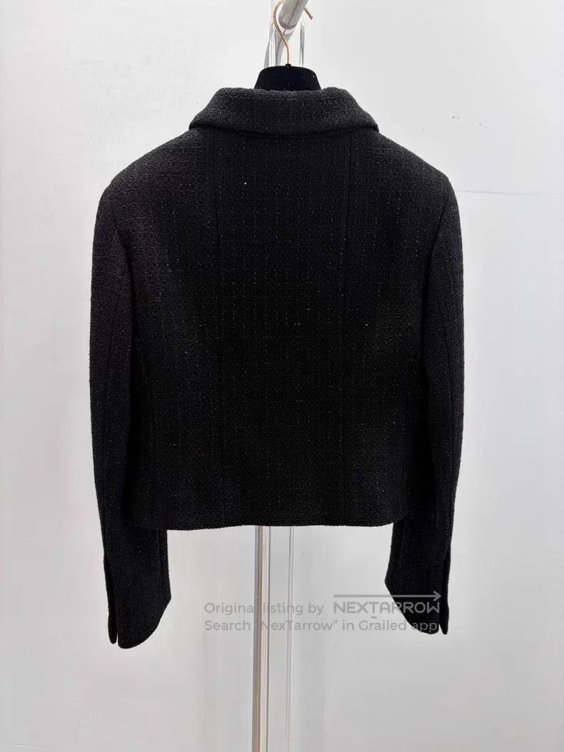Chanel Black sequin tweed short coat
