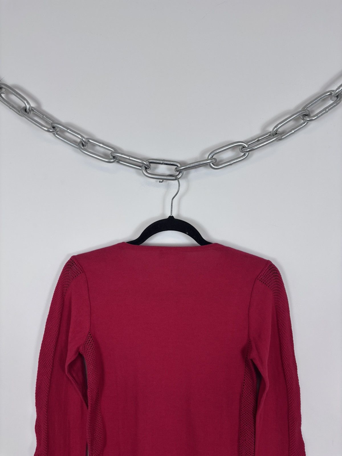 Sonia Rykiel Vintage Sonia Rykiel Women’s Red Mesh Knit Sweater Pullover Size S / US 4 / IT 40 - 11 Thumbnail