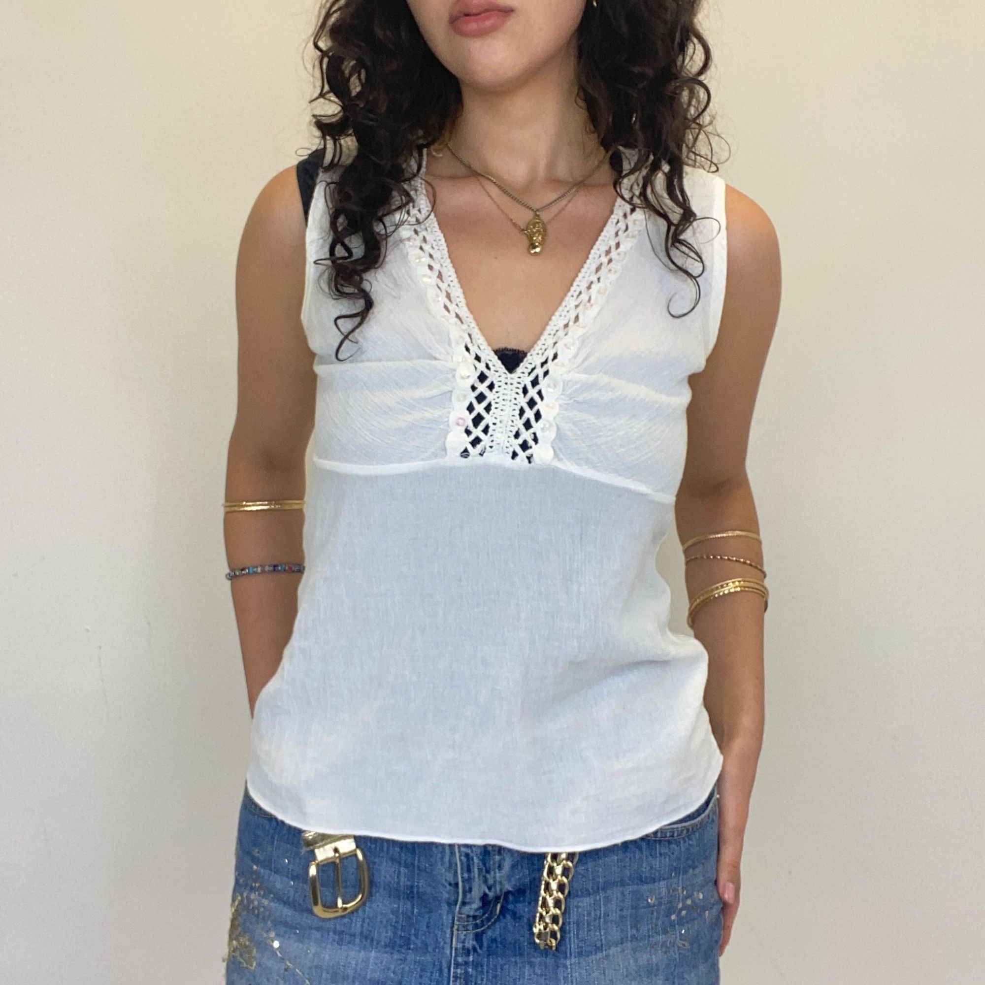Vintage M | Vintage Misope Sequin top Size M / US 6-8 / IT 42-44 - 1 Thumbnail