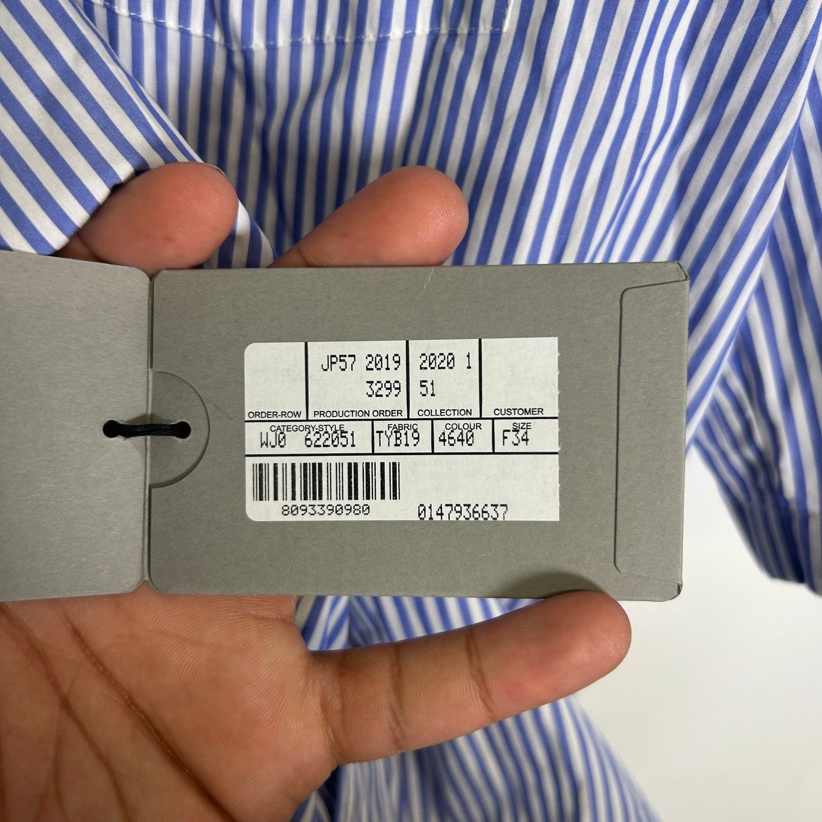 Balenciaga Balenciaga Blue Striped Back Logo Button-Up Shirt Size XL Size US XL / EU 56 / 4 - 4 Thumbnail