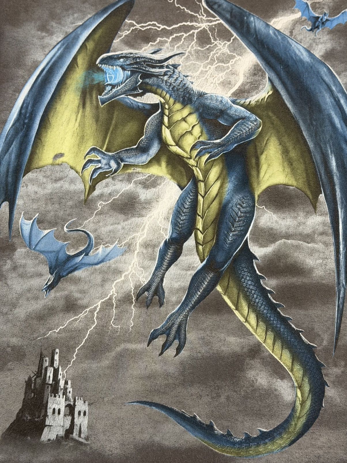 Vintage Vintage Y2K Blue Eyes Flying Dragon Yugi-Oh Style Graphic L Size US L / EU 52-54 / 3 - 6 Thumbnail