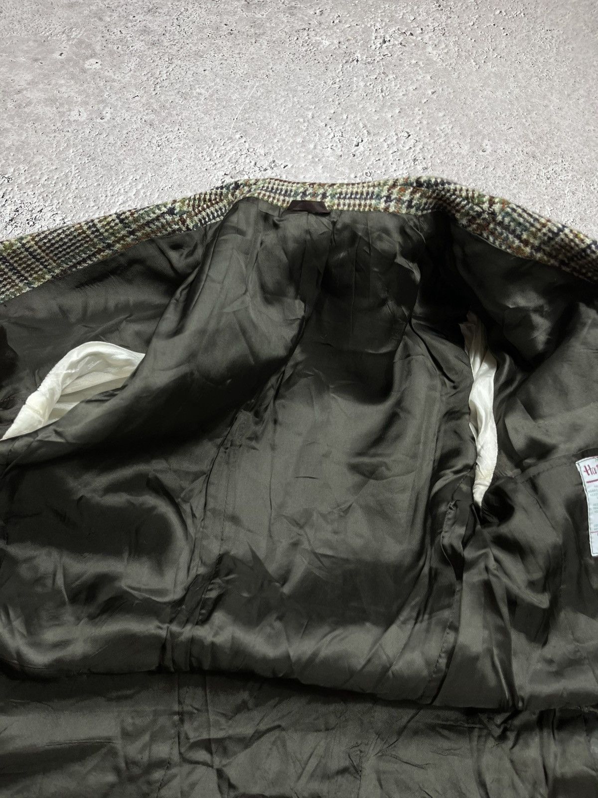 Harris Tweed Dunn & Co Harris Tweed Wool Blazer Jacket Check 108 Long Size 44R - 11 Thumbnail