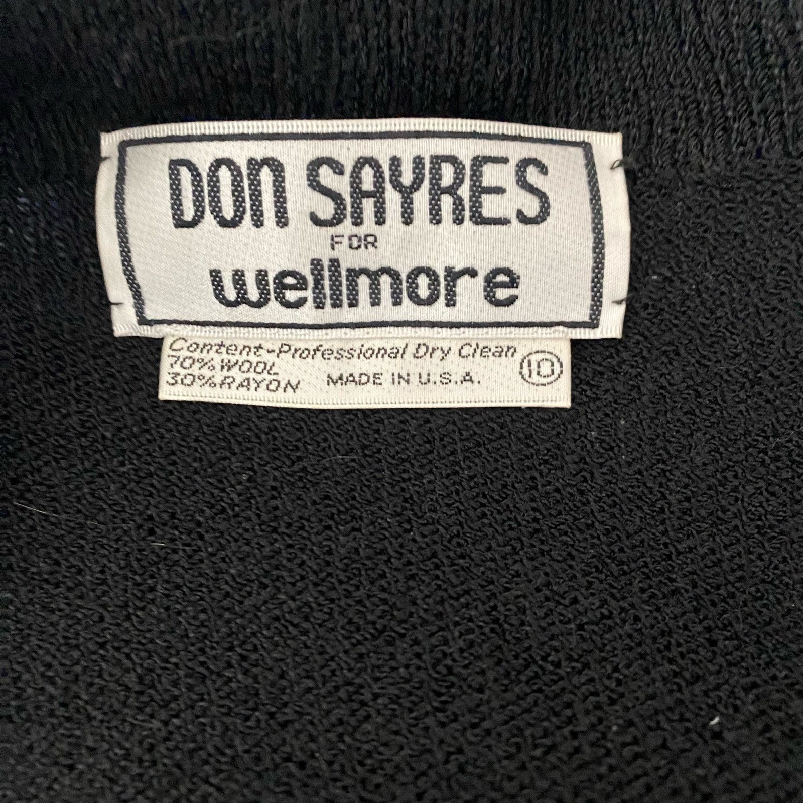 Other DON SAYRES Wellmore Vintage 80s Wool Dress Blazer Suit Set Size L / US 10 / IT 46 - 12 Thumbnail