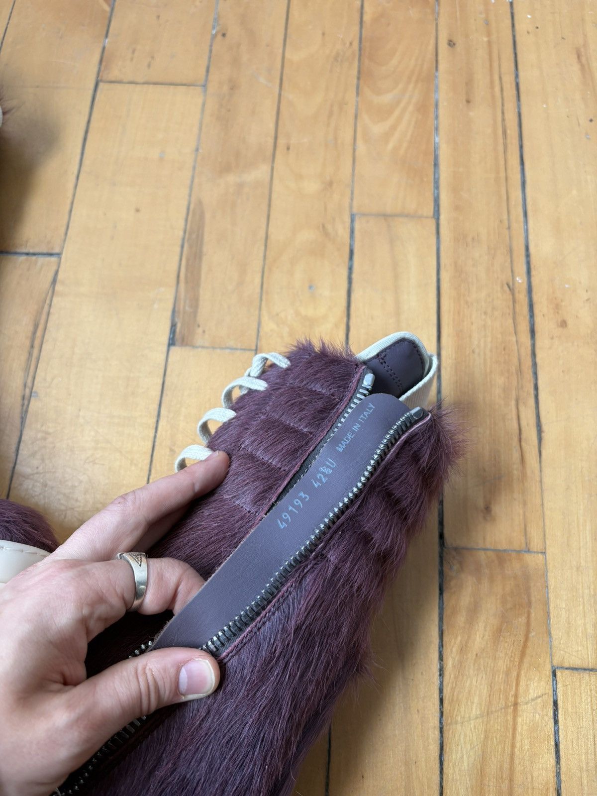 Rick Owens Rick Owens FW23 "Luxor" Amethyst Pony Hair Cargo Geobasket Size US 9.5 / EU 42-43 - 7 Thumbnail