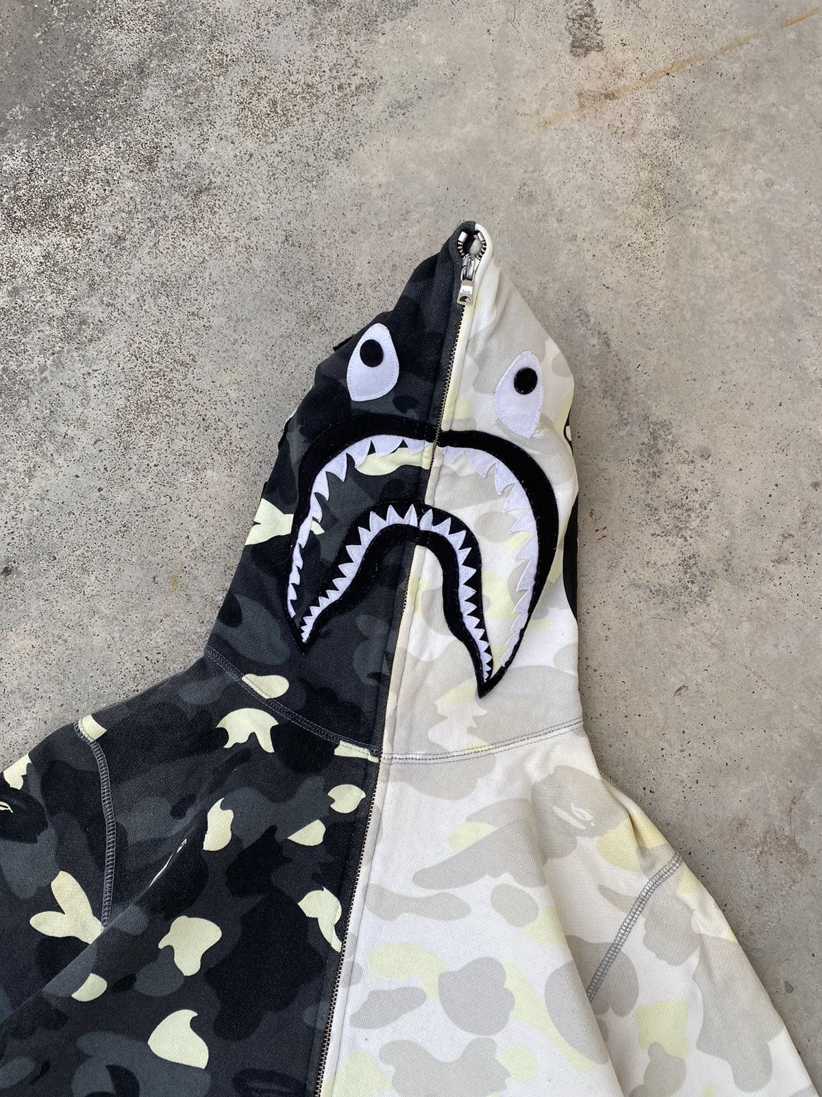 Bape City Camo Shark Half Full Zip Hoodie Size US M / EU 48-50 / 2 - 2 Thumbnail