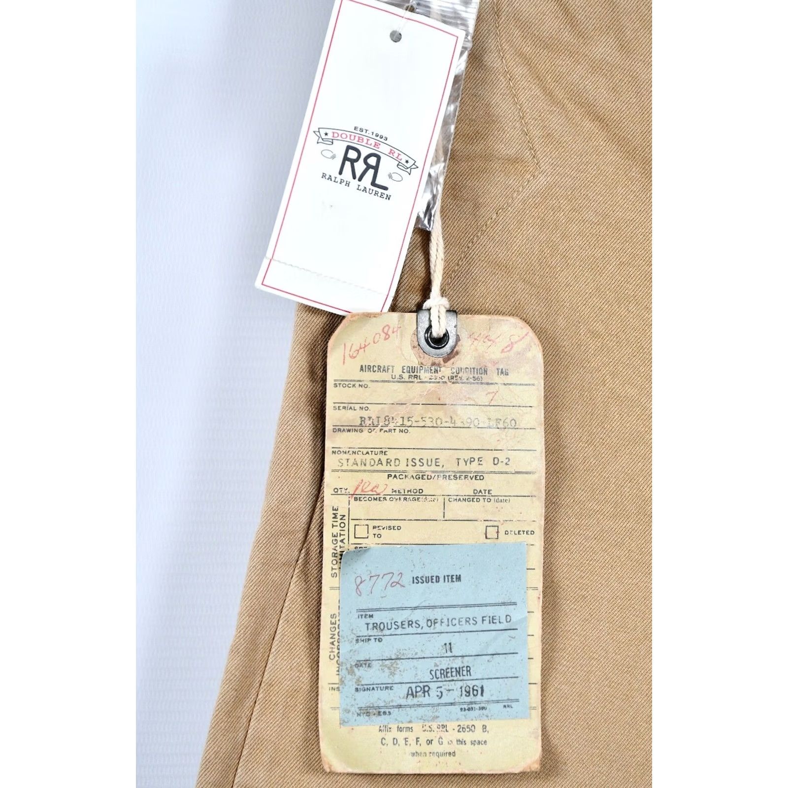 Ralph Lauren RRL Ralph Lauren Officer's Field Chino Pants size 29 Mens Pants Beige Cotton Front Pleated Modern Classic Fit Regular Color Beige 29 Mens Size US 29 - 6 Thumbnail