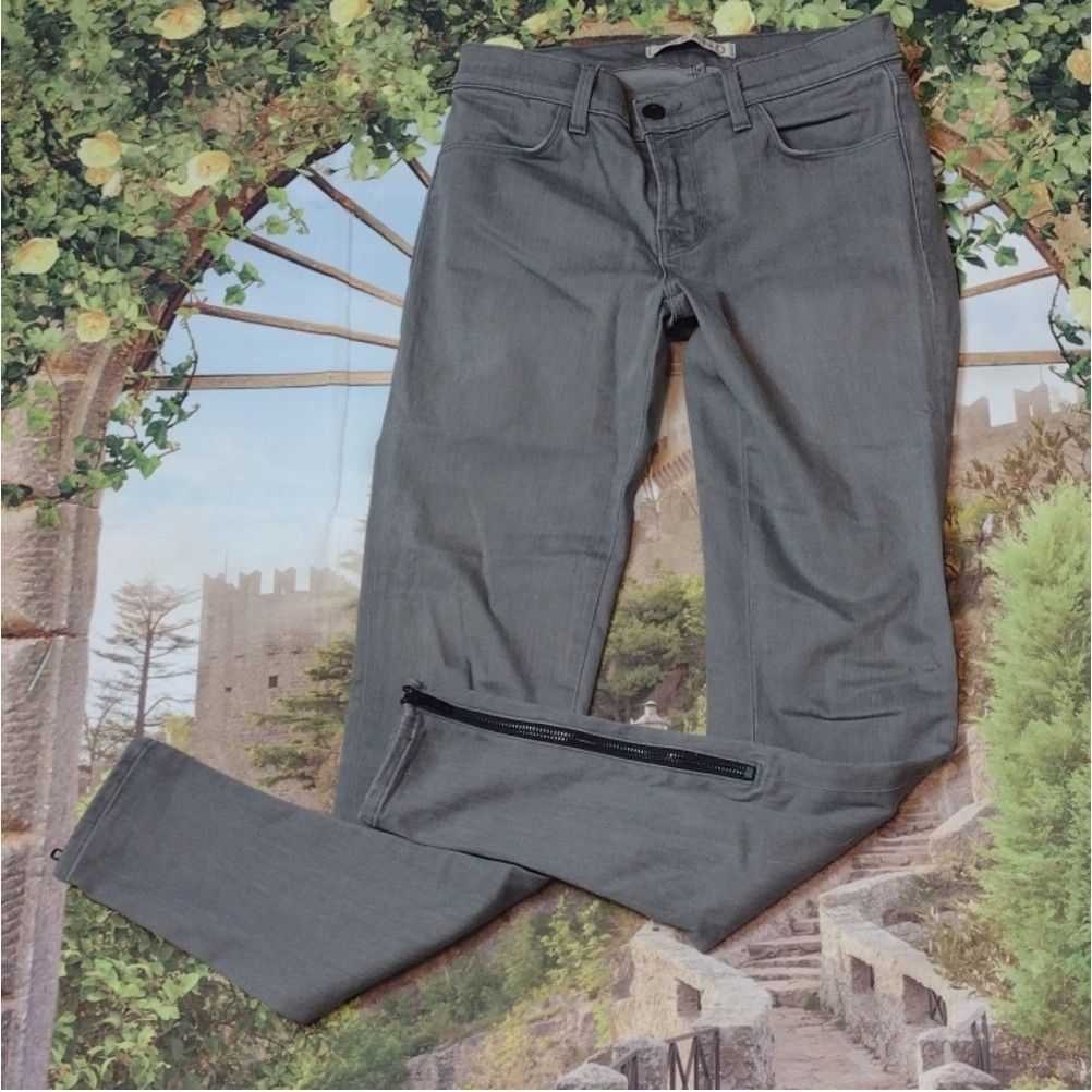 J Brand J BRAND Gotham Gray Zipped Ankle Jeans 26 - Size 27" / US 4 / IT 40 - 1 Thumbnail