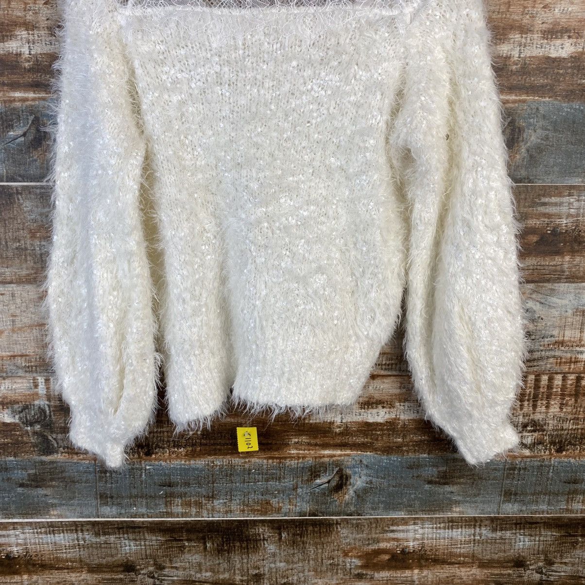 Homespun Knitwear DL Nice Claup White Mohair fur crochet Knitwear #C1102 Size S / US 4 / IT 40 - 15 Thumbnail