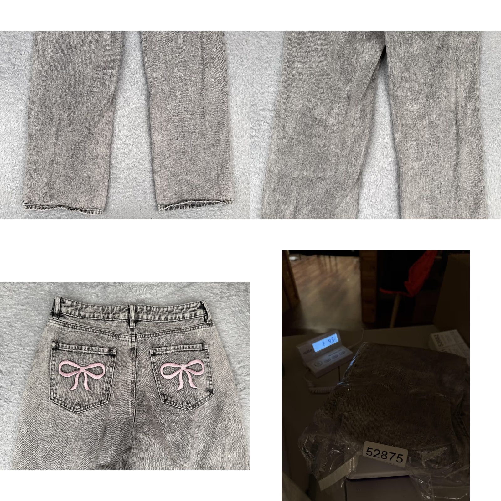 Vintage ASHLEY MASON Jeans Womens 3/26 Gray Straight High Rise Acid Wash Bows Juniorr Size 26" / US 2 / IT 38 - 10 Thumbnail