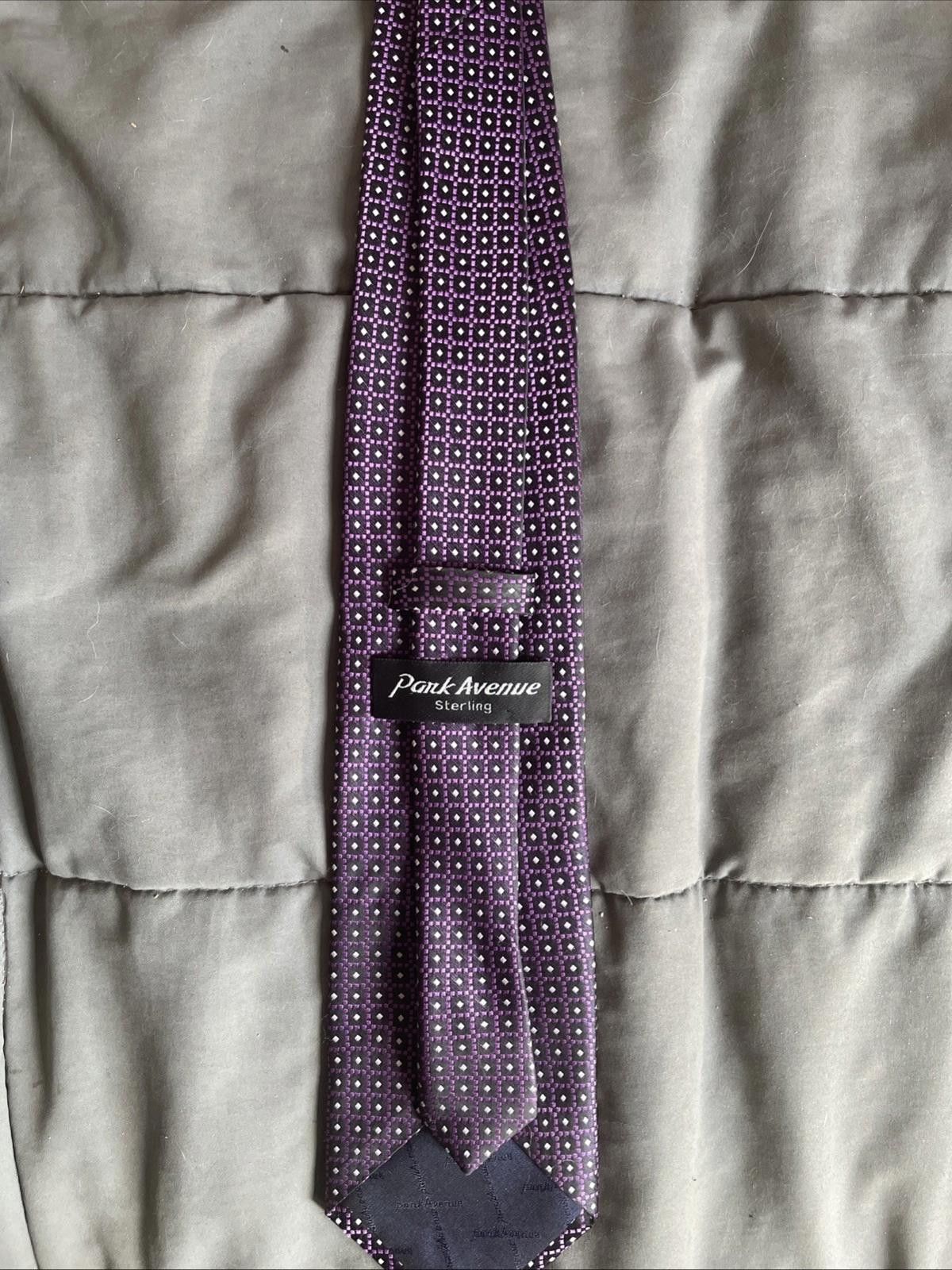 Designer Park Avenue Sterling Purple Mens Neck Tie Size ONE SIZE - 2 Thumbnail