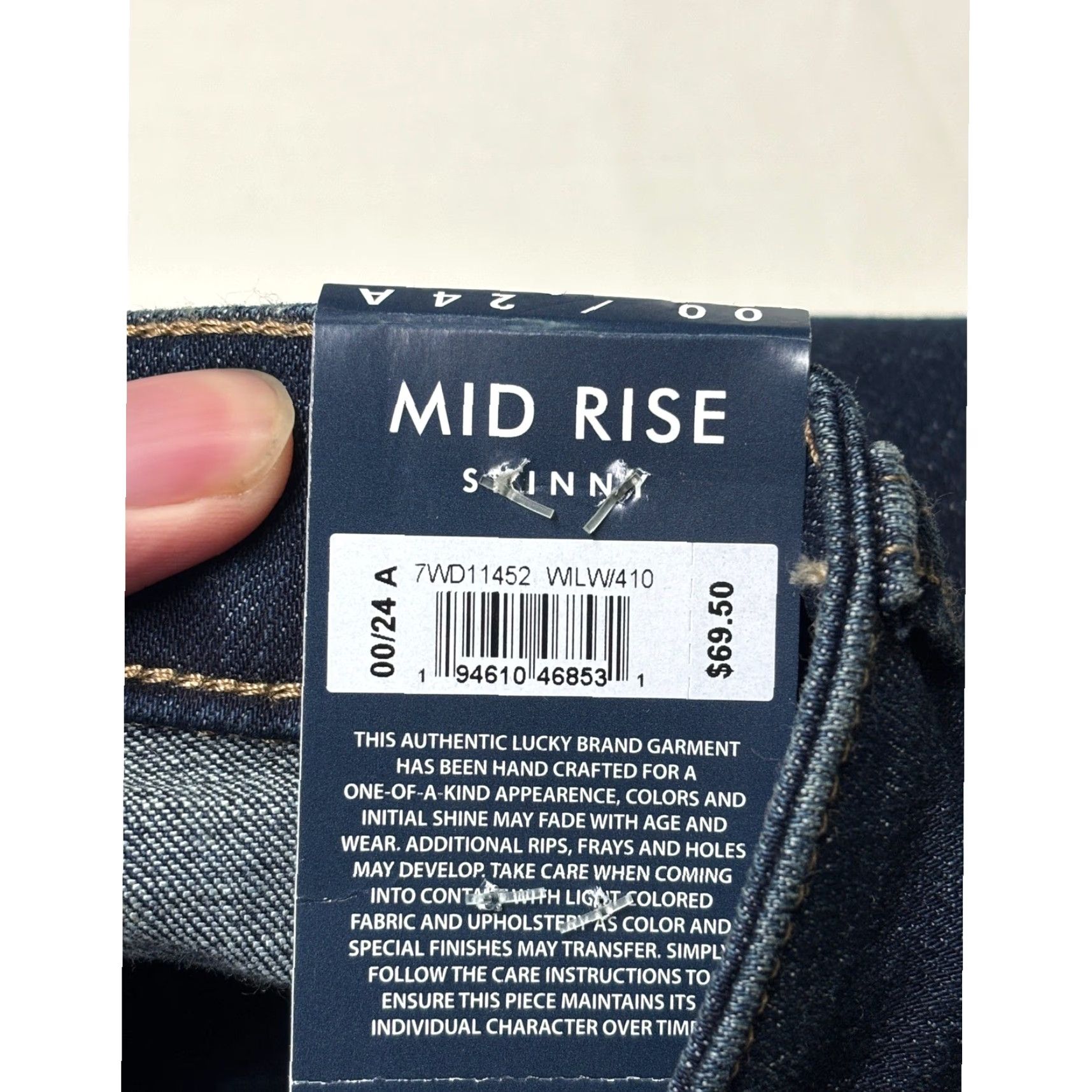 Lucky Brand Lucky Brand Ava Mid Rise Skinny Jeans Dark Wash Womens 00/24 L27 Jeans Beige? (Note: final text removed; please replace with final). Size 42" / US 20 - 7 Thumbnail
