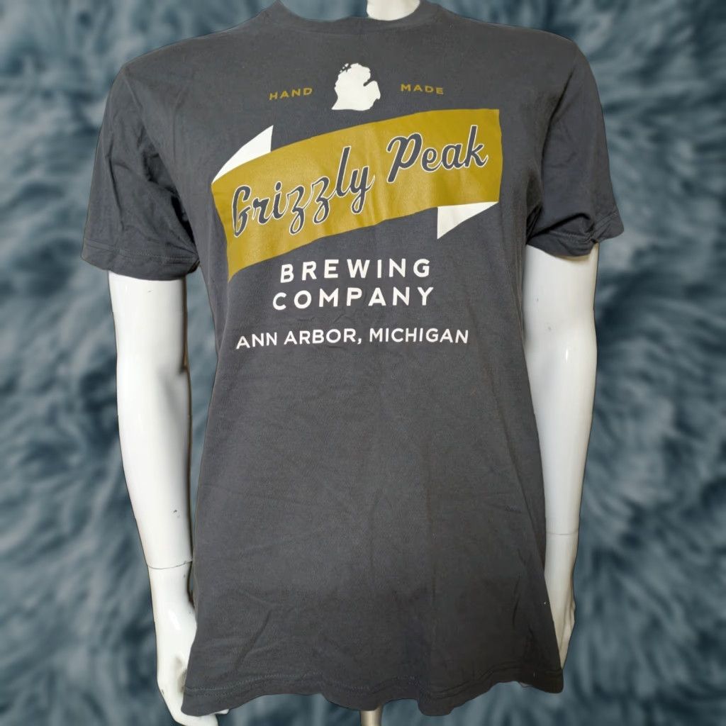 American Apparel Grizzly Peak Ann Arbor MI Logo T Shirt Adult Large Gray Cotton American Apparel Beer Graphic Tee Mens Size US L / EU 52-54 / 3 - 1 Thumbnail
