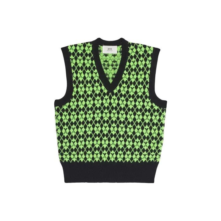 AMI AMI Paris V-Neck Knit Vest for Men 0079 Size US L / EU 52-54 / 3 - 1 Thumbnail