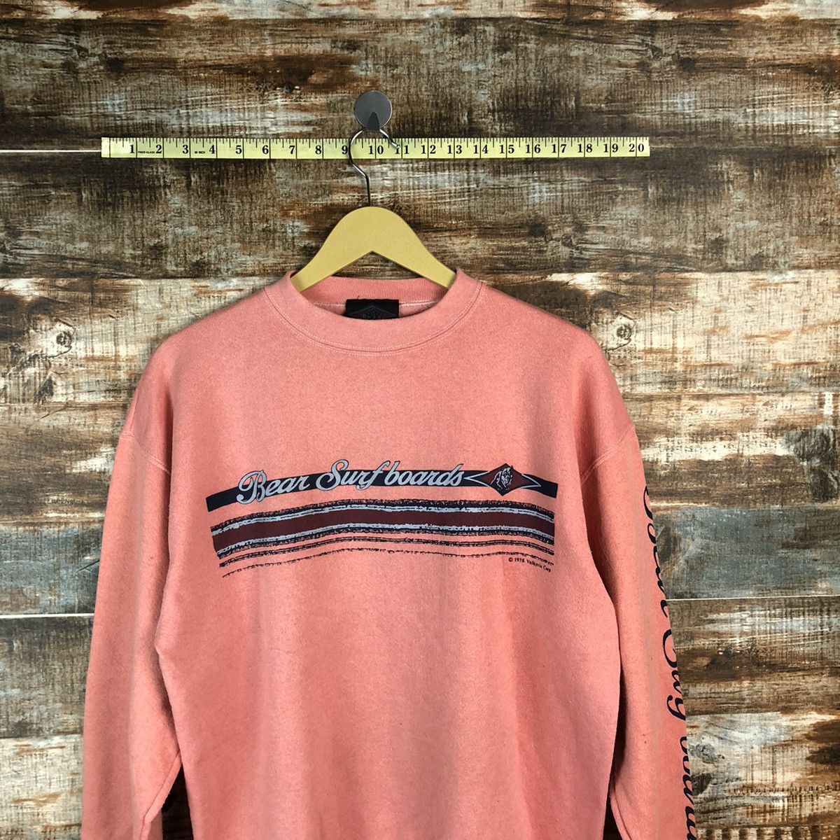 Japanese Brand × Vintage Vintage Sweatshirt Bear Surf Boards Pink #978 Size US M / EU 48-50 / 2 - 2 Thumbnail