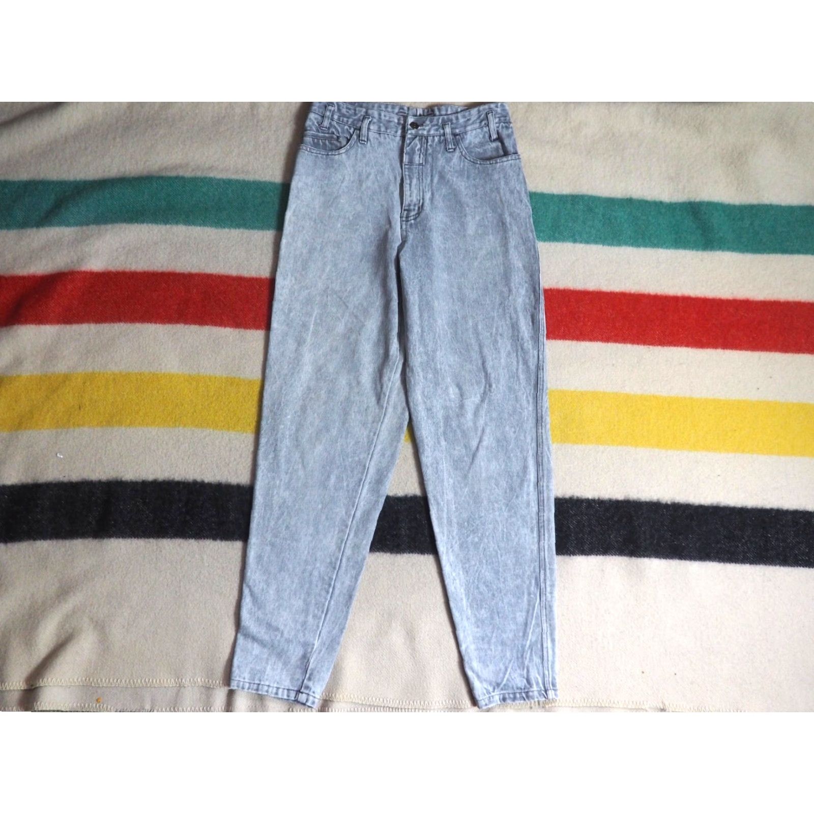 Vintage VINTAGE UnionBay Denim Jeans Pants 28x30 Gray Acid Wash High Waist 1980s Womens Size 28" / US 6 / IT 42 - 2 Thumbnail