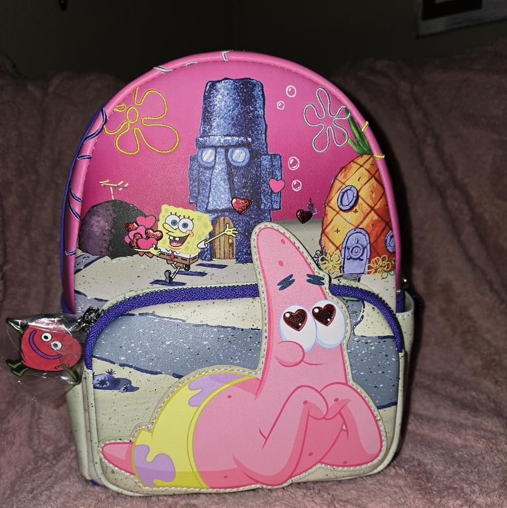 Designer SpongeBob SquarePants & Patrick Star Hearts Mini Backpack Size ONE SIZE - 1 Thumbnail
