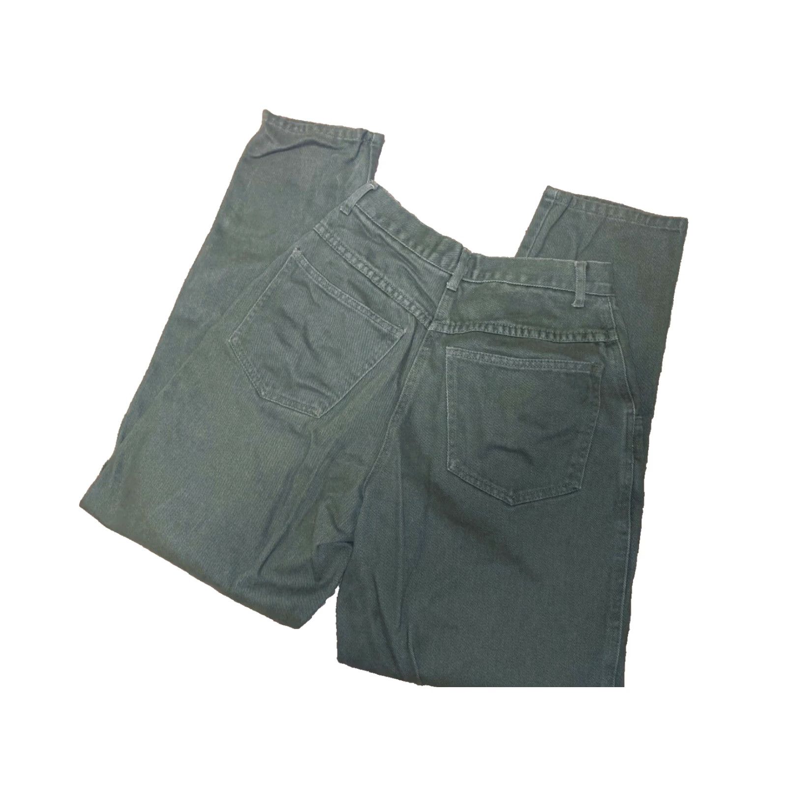 Vintage VINTAGE Christopher & Banks High Rise Tapered Leg Khaki Green Denim Mom Jeans 24" 0P Women Jeans 90s Boys? Size 25" / US 0 / IT 36 - 4 Thumbnail