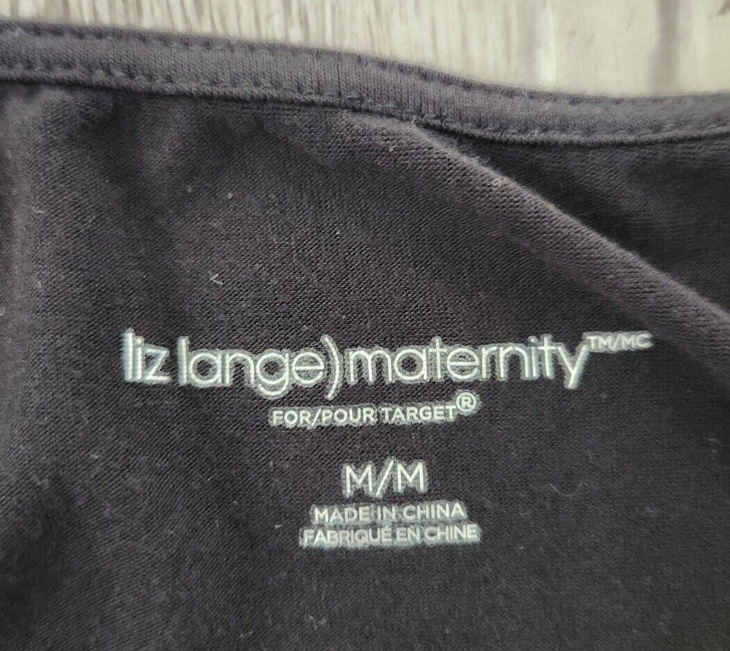 Designer Liz Lange Maternity Dress Medium Black Stretchy jersey Size M / US 6-8 / IT 42-44 - 3 Thumbnail