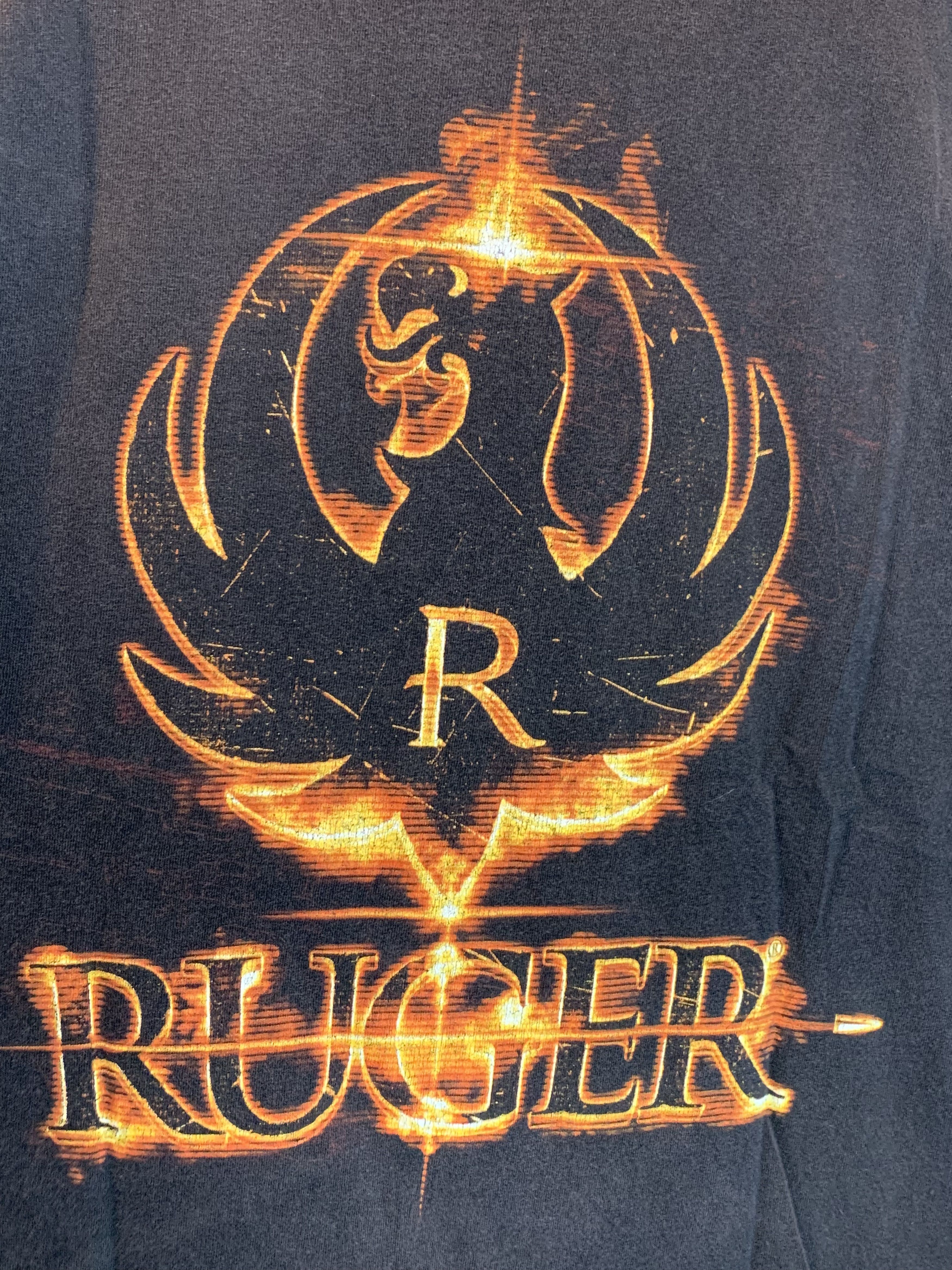 Vintage *RARE* Vintage Ruger Firearms Gun Flame Logo Art T-Shirt Size US L / EU 52-54 / 3 - 3 Thumbnail