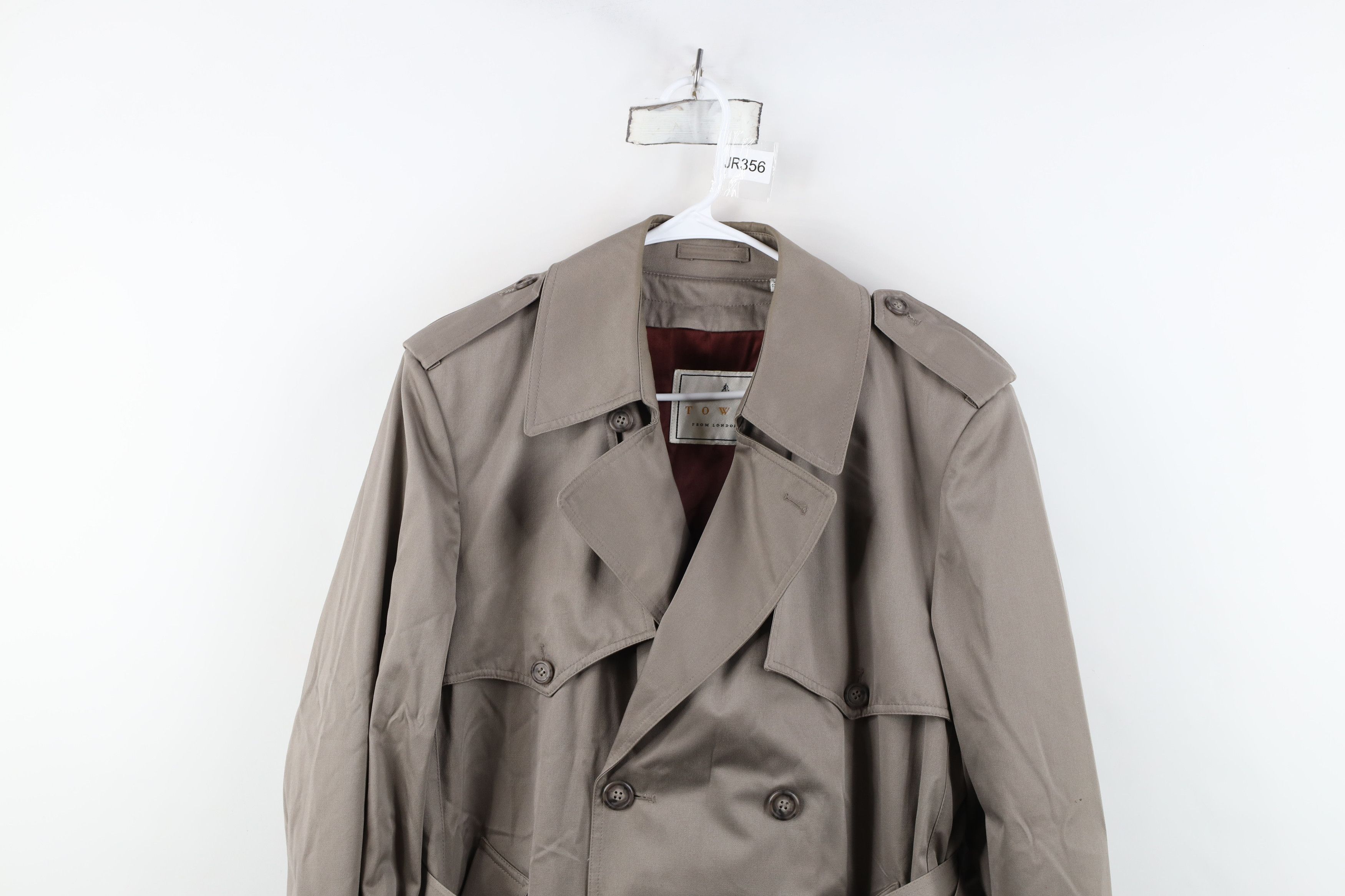 Vintage Vintage 90s Streetwear Belted Trench Coat Rain Jacket Gray Size US XL / EU 56 / 4 - 2 Thumbnail