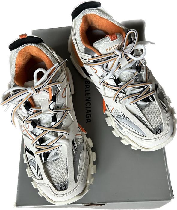 Balenciaga Balenciaga track sneakers white/orange | Grailed