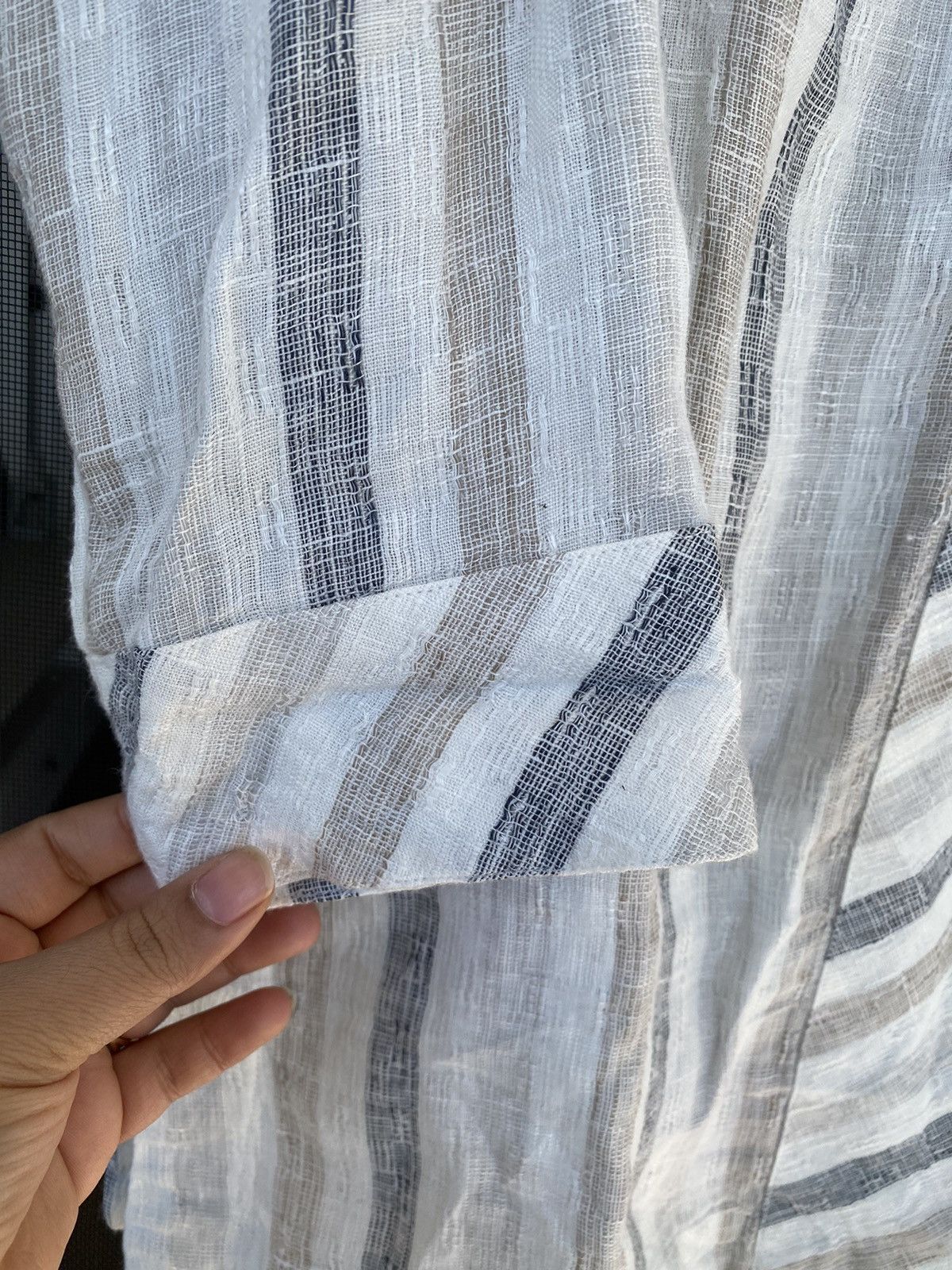 Other Soft Surroundings Button Up Linen Mandarin Tunic Shirt Size M / US 6-8 / IT 42-44 - 8 Thumbnail
