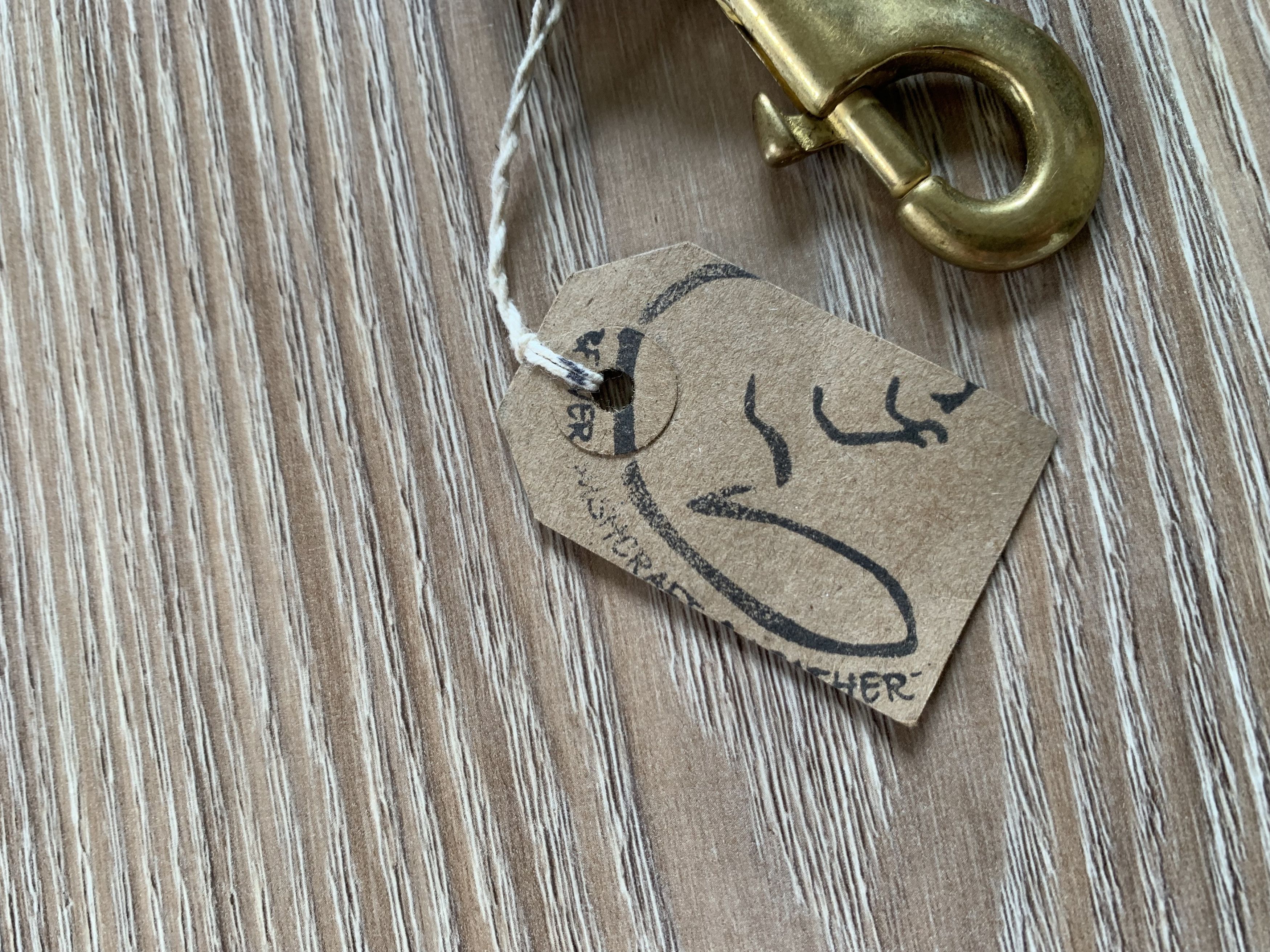 Handmade Black Heavy Leather Keychain With Carabiner Size ONE SIZE - 5 Thumbnail