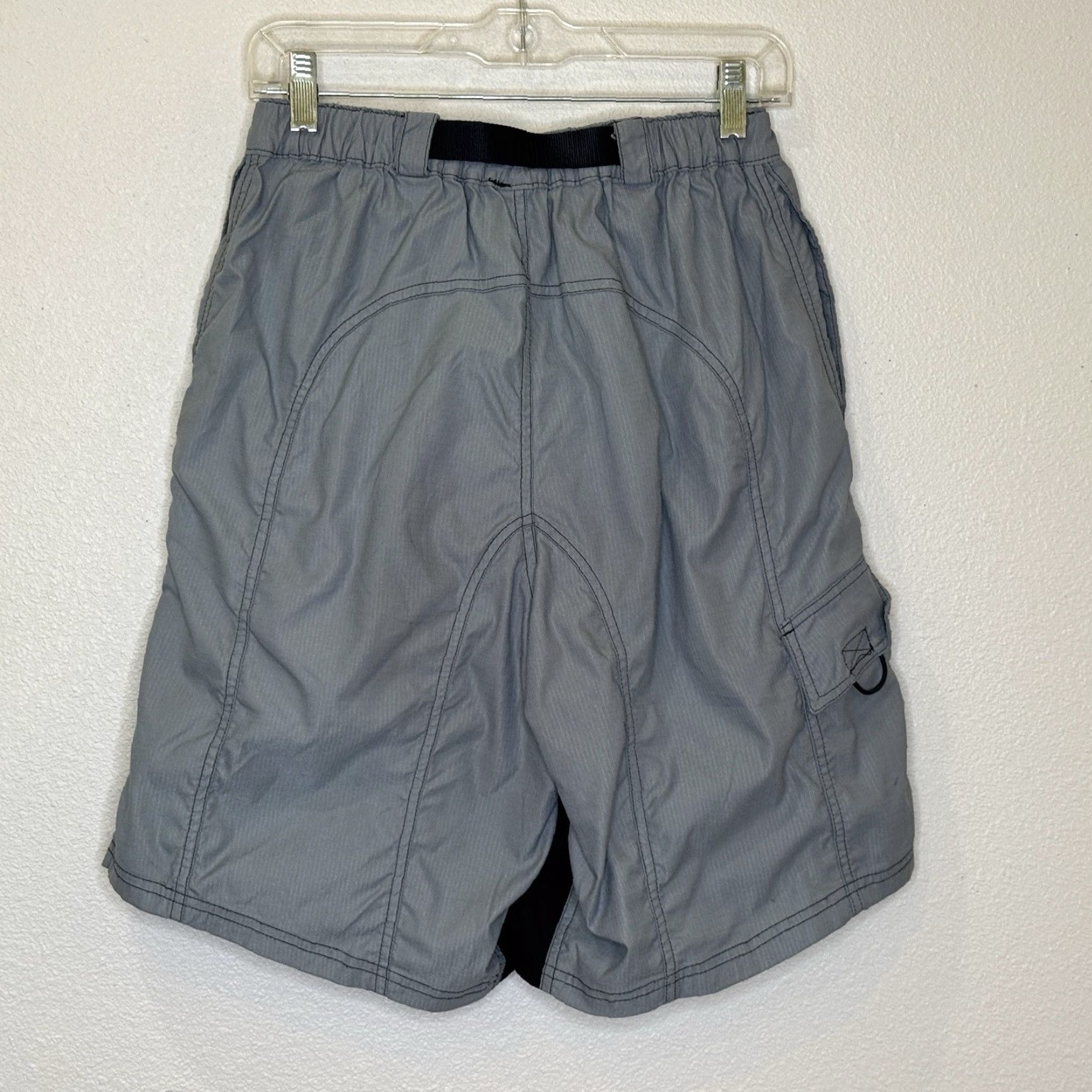 Vintage REI Riding Outdoor Ripstop Shorts Mens Medium Gray Elastic Belted Waist Padded Lined Pockets Cargo Outdoor 90s? Size US 31 - 4 Thumbnail