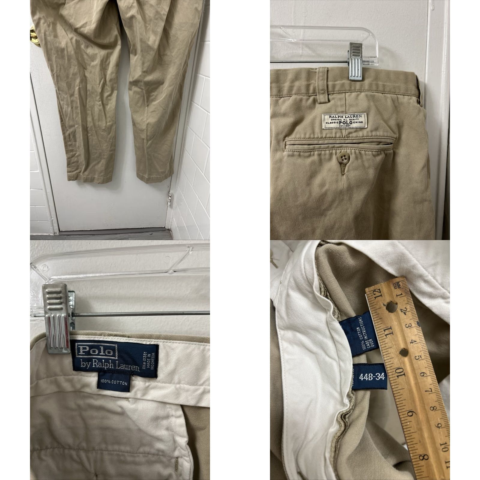 Polo Ralph Lauren VINTAGE Polo Ralph Lauren Chino Pants Mens 44x34 Tan Classic Fit Trousers Size US XXL / EU 58 / 5 - 8 Thumbnail