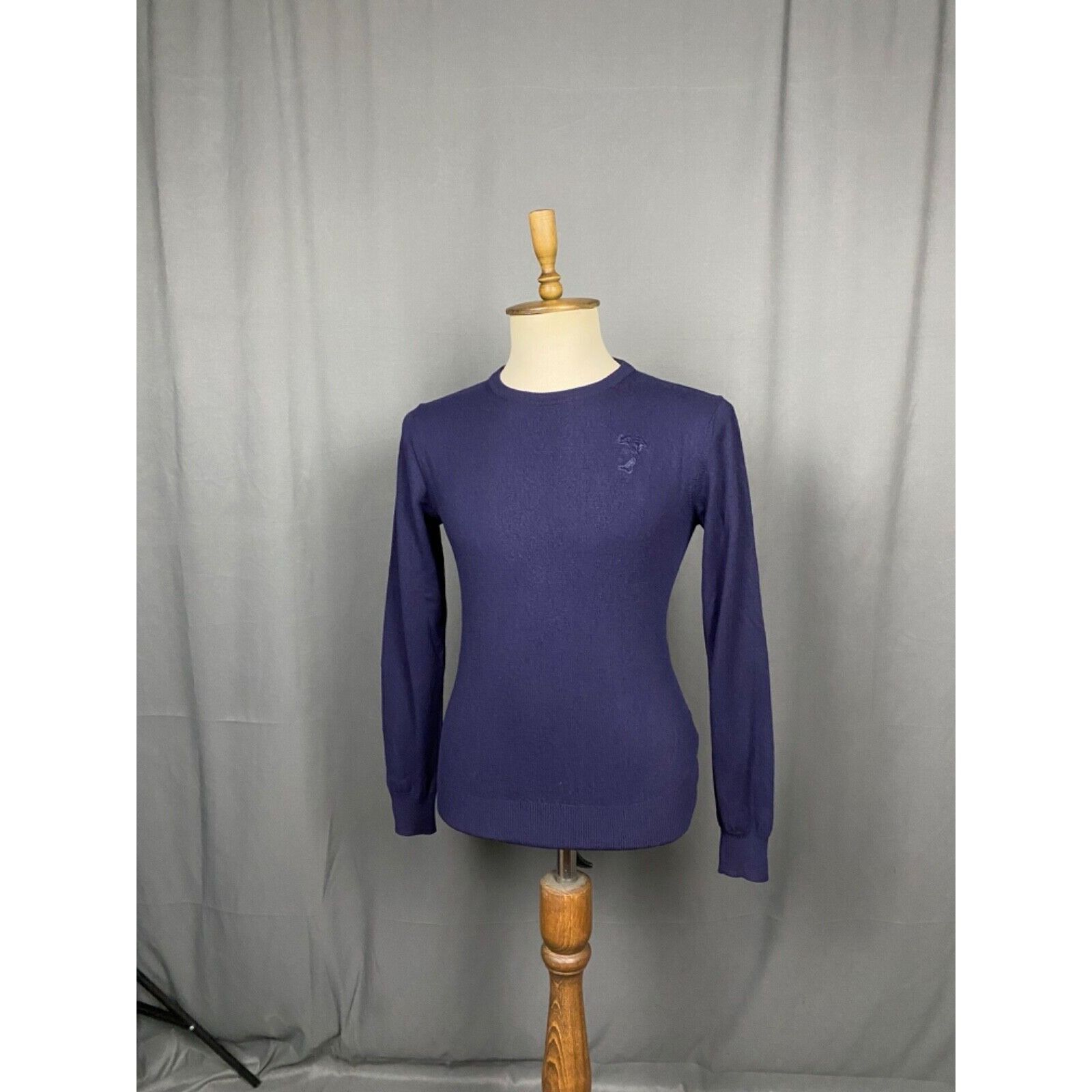 Versace Versace Collection Medusa Logo Men's Blue Wool Crewneck Swea Size US M / EU 48-50 / 2 - 4 Thumbnail